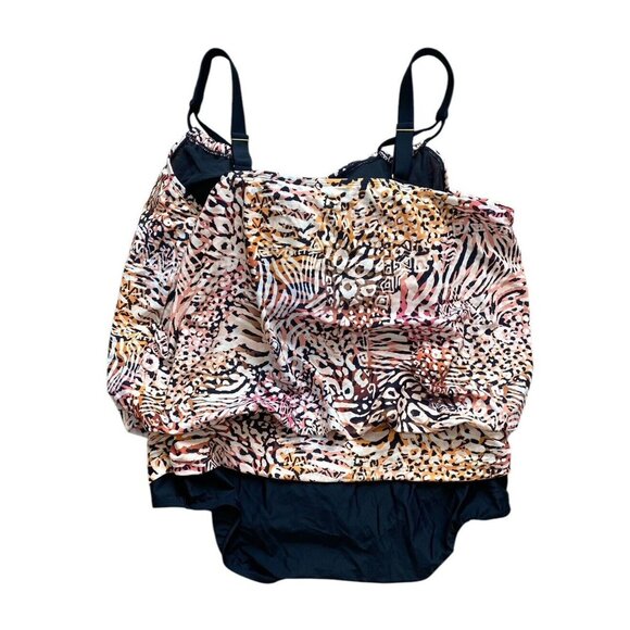 Swimsuits For All Womans One Piece Colorful Animal Print Swimwear Plus Size 20 - Picture 2 of 7